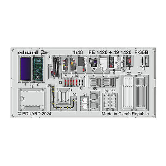eduard fe1420 1 48 f 35b for tamiya photo etch detail set