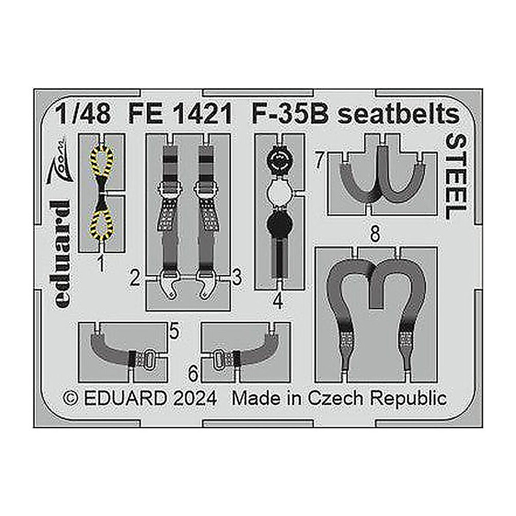 eduard fe1421 1 48 f 35b seatbelts steel for tamiya
