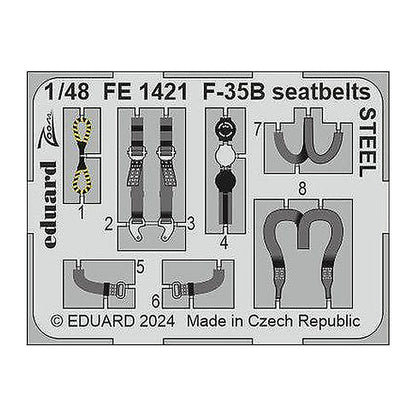 eduard fe1421 1 48 f 35b seatbelts steel for tamiya