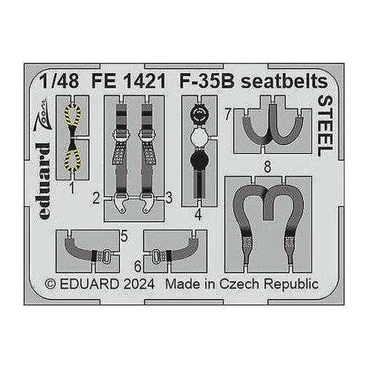 eduard fe1421 1 48 f 35b seatbelts steel for tamiya