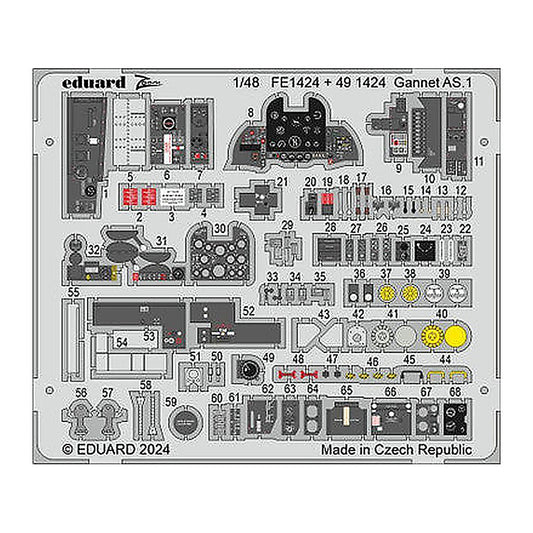 eduard fe1424 1 48 gannet as 1 for airfix photo etch detail set