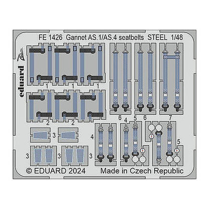 eduard fe1426 1 48 gannet as 1 as 4 seatbelts steel for airfix