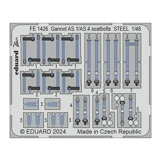 eduard fe1426 1 48 gannet as 1 as 4 seatbelts steel for airfix