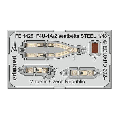 eduard fe1429 1 48 f4u 1a 2 seatbelts steel for magic factory