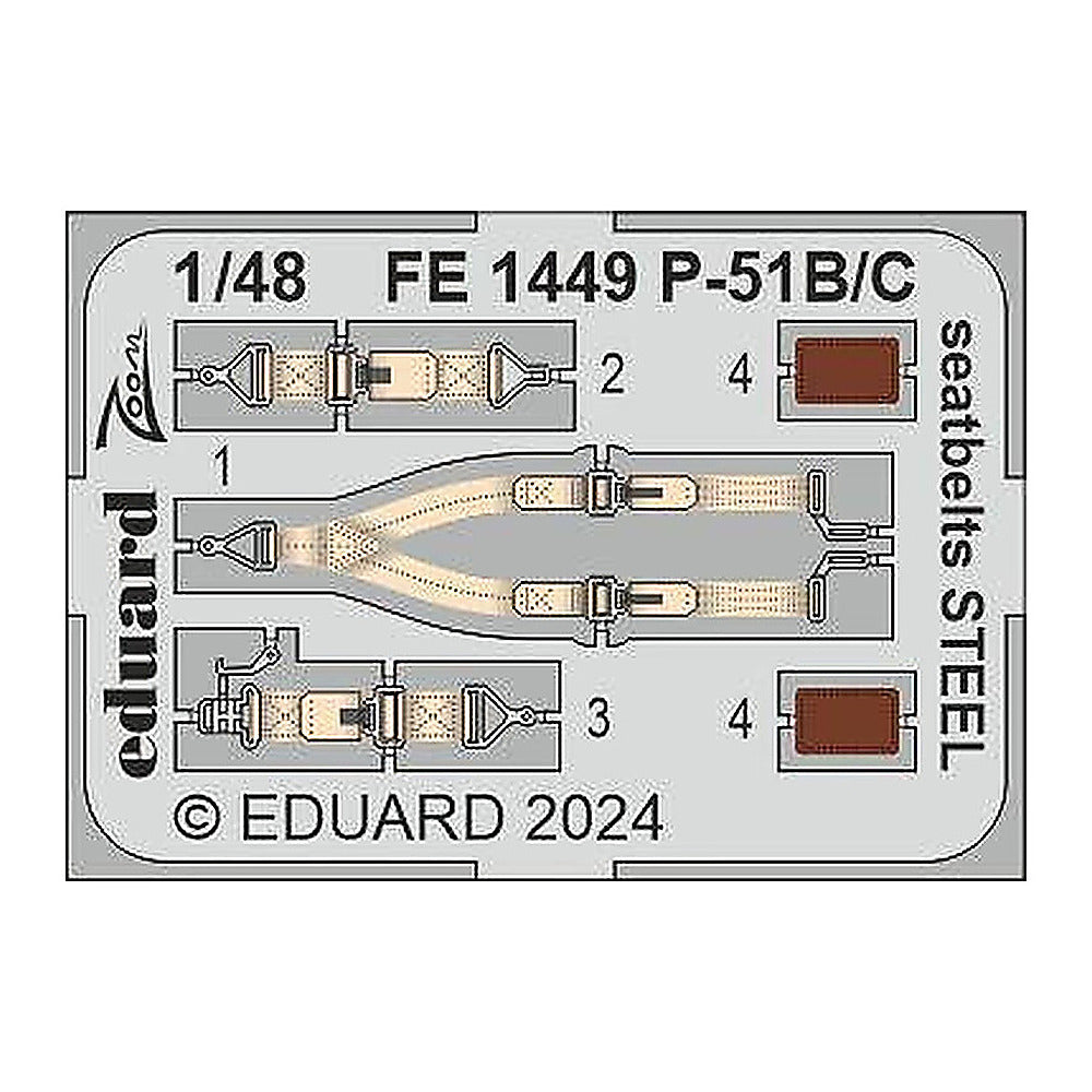 eduard fe1449 1 48 p 51b c seatbelts steel 1 48