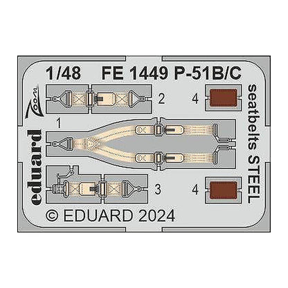 eduard fe1449 1 48 p 51b c seatbelts steel 1 48