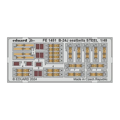eduard fe1451 1 48 b 24j seatbelts steel zoom set zoom photo etch set