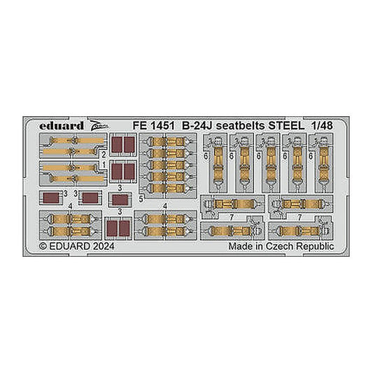 eduard fe1451 1 48 b 24j seatbelts steel zoom set zoom photo etch set