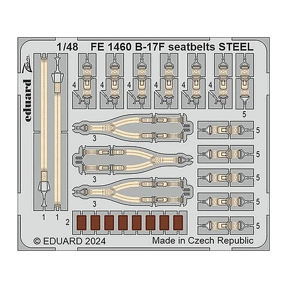 eduard fe1460 1 48 b 17f seatbelts steel zoom set for eduard