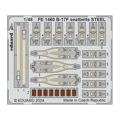 eduard fe1460 1 48 b 17f seatbelts steel zoom set for eduard