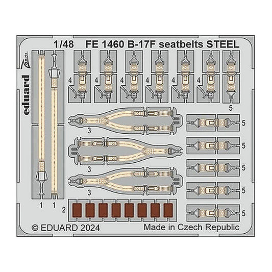 eduard fe1460 1 48 b 17f seatbelts steel zoom set for eduard