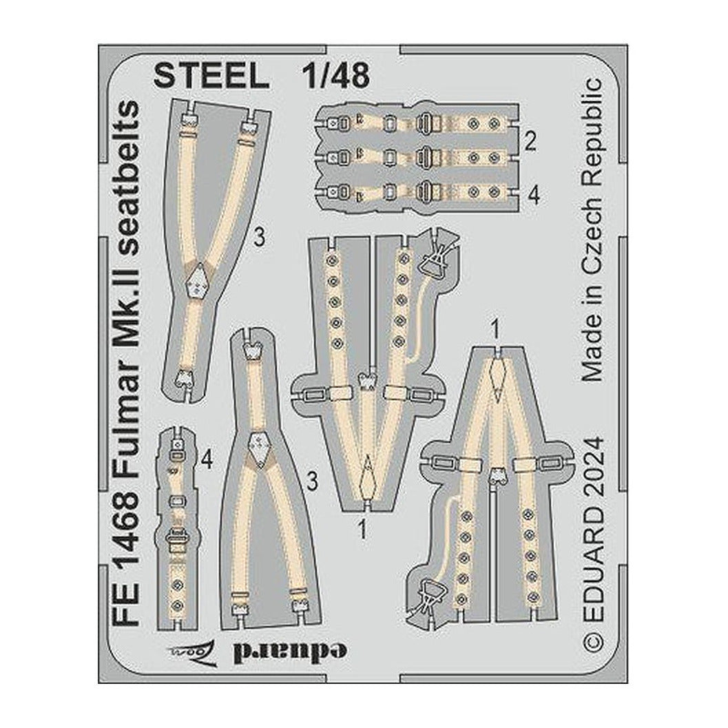 eduard fe1468 1 48 fulmar mk ii seatbelts steel zoom set for trumpeter