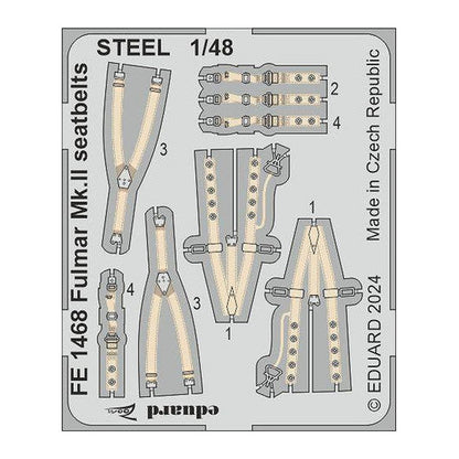 eduard fe1468 1 48 fulmar mk ii seatbelts steel zoom set for trumpeter