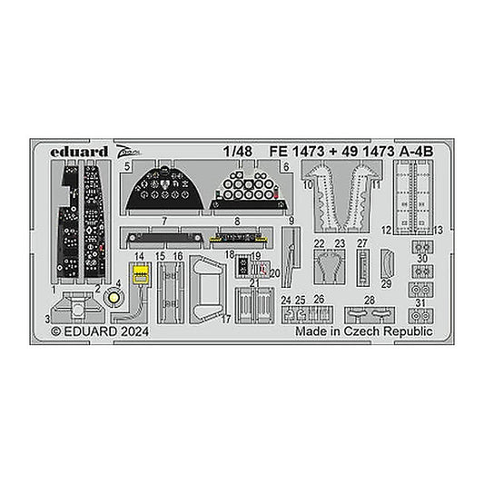 eduard fe1473 1 48 a 4b zoom set for hasegawa zoom photo etch set