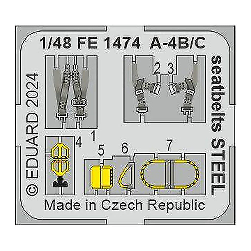 eduard fe1474 1 48 a 4b c seatbelts steel zoom set for hasegawa