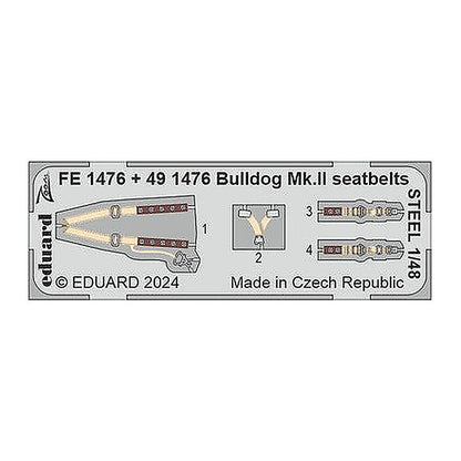 eduard fe1476 1 48 bulldog mk ii seatbelts steel zoom set for airfix