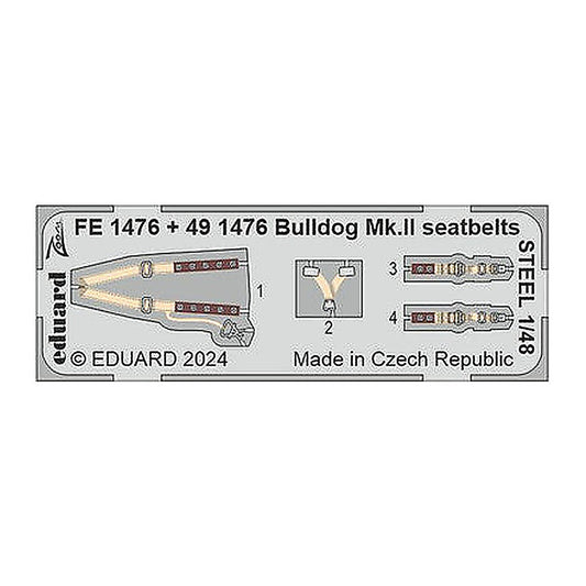 eduard fe1476 1 48 bulldog mk ii seatbelts steel zoom set for airfix