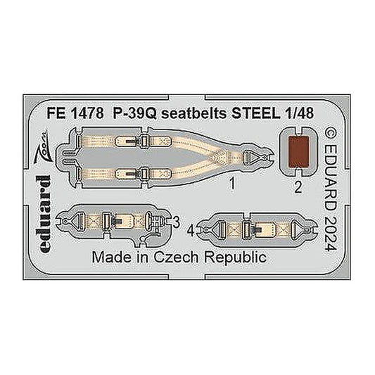 eduard fe1478 1 48 p 39q seatbelts steel zoom set for arma hobby