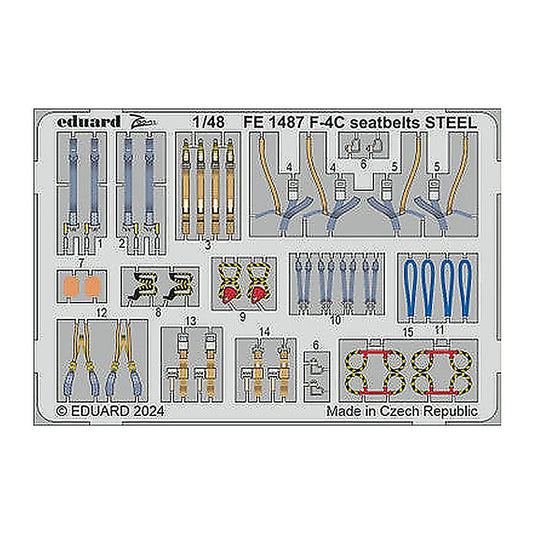 eduard fe1487 1 48 f 4c seatbelts steel zoom set for hobby 2000