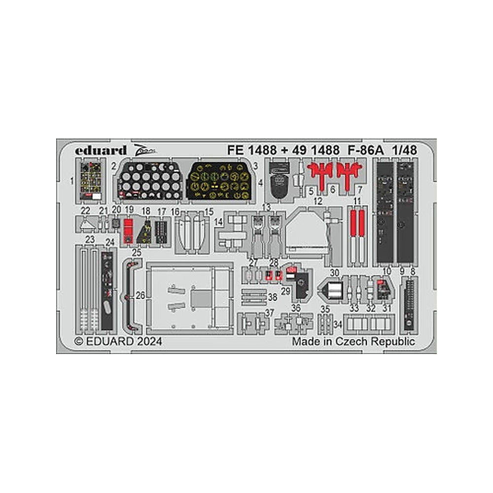 eduard fe1488 1 48 f 86a zoom set for clear prop zoom photo etch set