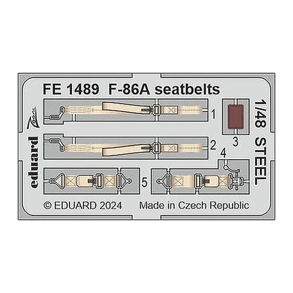 eduard fe1489 1 48 f 86a seatbelts steel zoom set for clear prop
