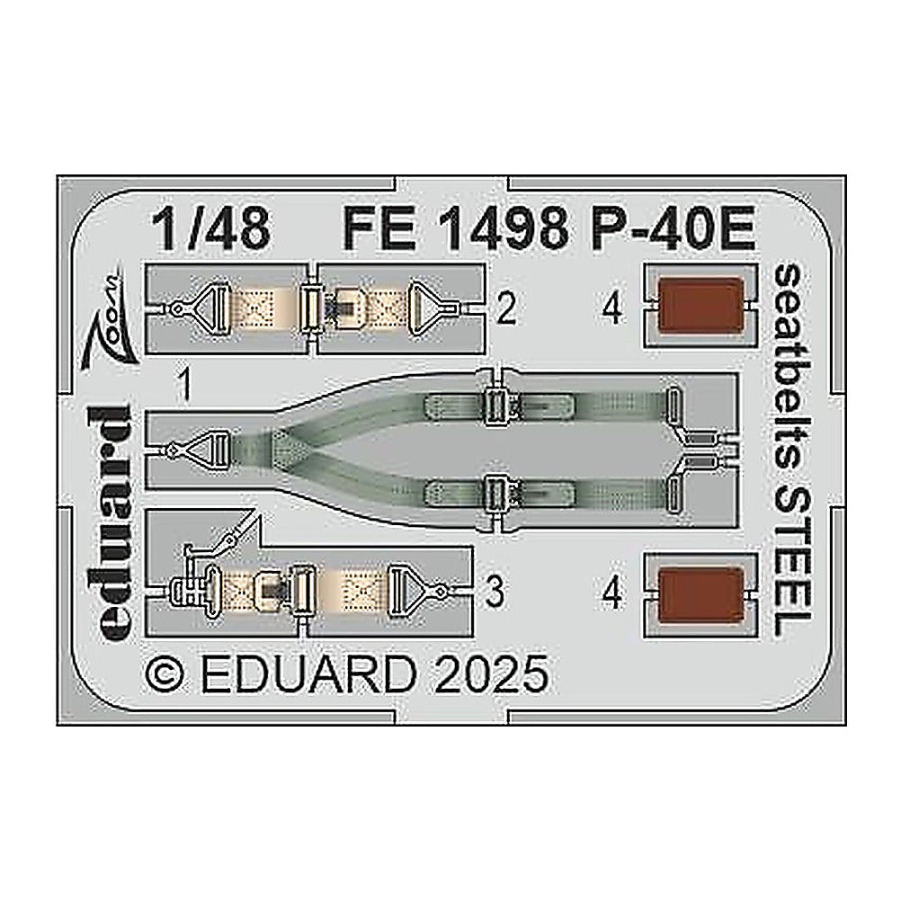 eduard fe1498 1 48 p 40e seatbelts steel zoom set for eduard