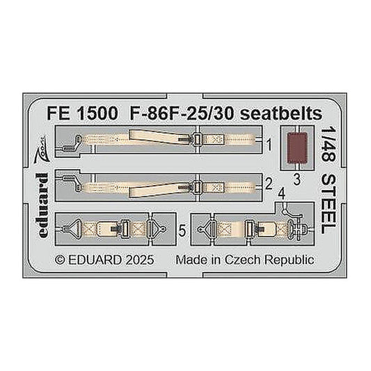 eduard fe1500 1 48 f 86f 25 30 seatbelts steel zoom set for airfix