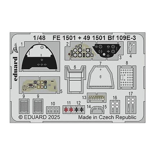 eduard fe1501 1 48 bf 109e 3 zoom set for hobby boss