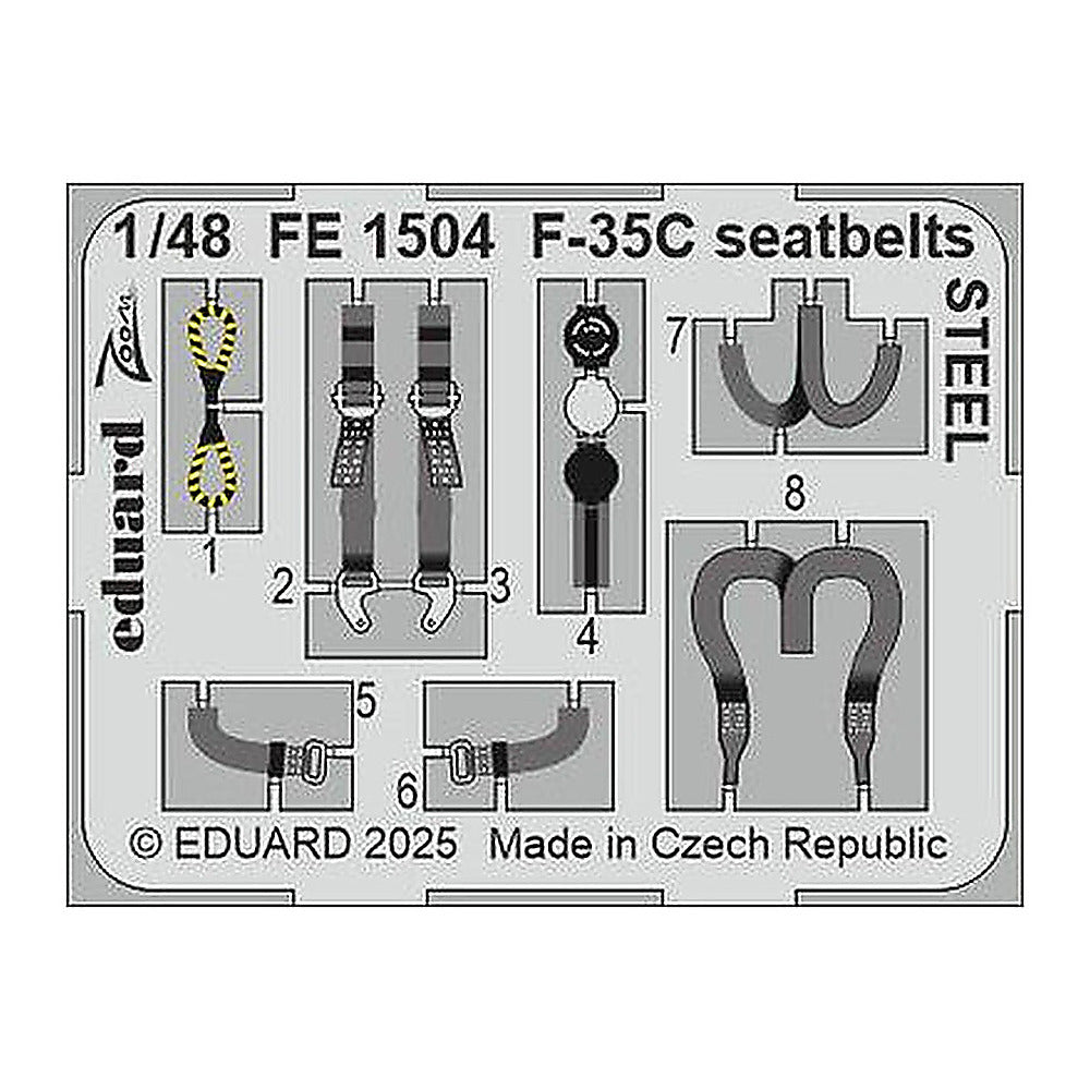 eduard fe1504 1 48 f 35c seatbelts steel zoom set for tamiya kit