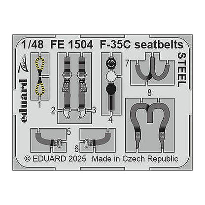 eduard fe1504 1 48 f 35c seatbelts steel zoom set for tamiya kit