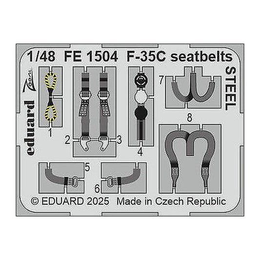 eduard fe1504 1 48 f 35c seatbelts steel zoom set for tamiya kit