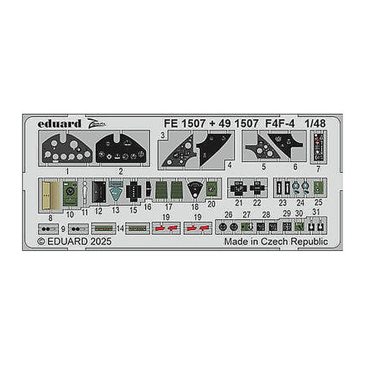 eduard fe1507 1 48 zoom set for academy kit zoom photo etch set