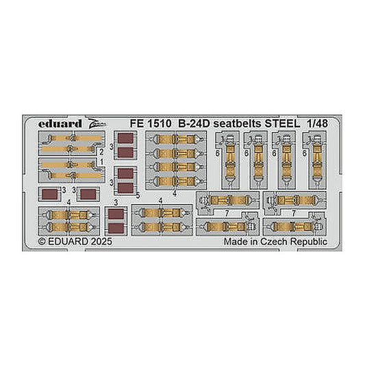 eduard fe1510 1 48 b 24d seatbelts steel zoom set for hobby boss kit