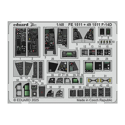 eduard fe1511 1 48 f 14d zoom set for great wall hobby kit