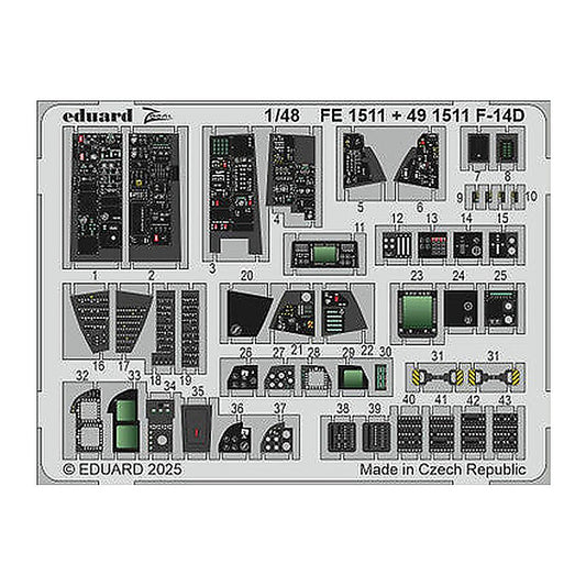 eduard fe1511 1 48 f 14d zoom set for great wall hobby kit