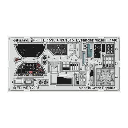 eduard fe1515 1 48 lysander mk i iii zoom set for airfix kit