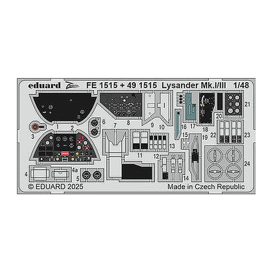 eduard fe1515 1 48 lysander mk i iii zoom set for airfix kit