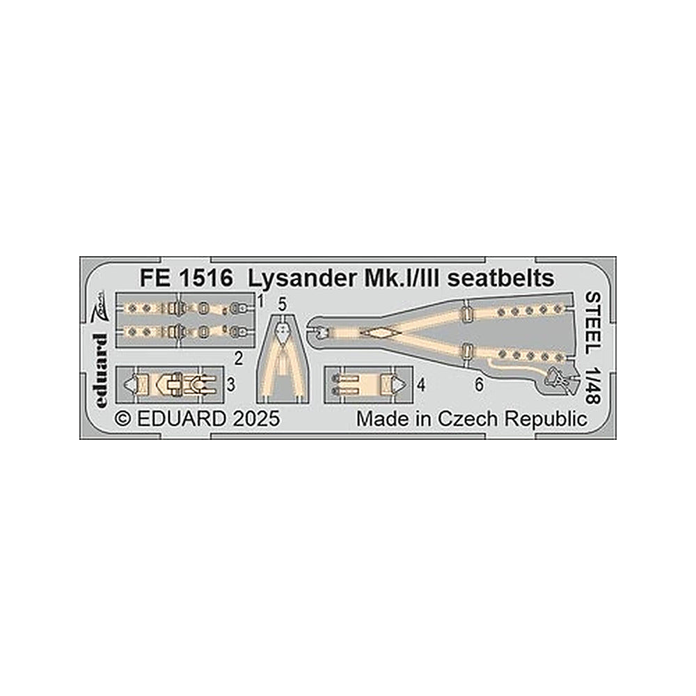 eduard fe1516 1 48 lysander mk i iii seatbelts steel zoom set for