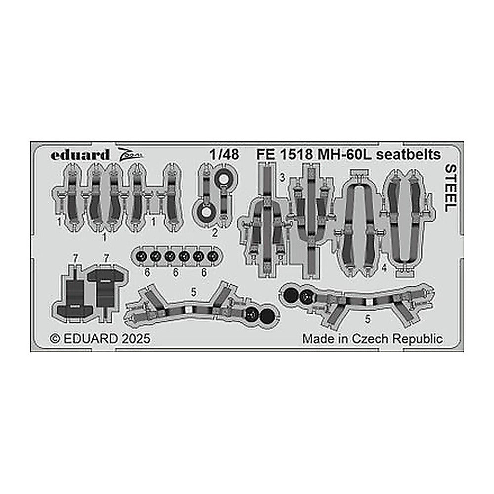 eduard fe1518 1 48 mh 60l seatbelts steel zoom set for icm kit