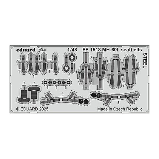 eduard fe1518 1 48 mh 60l seatbelts steel zoom set for icm kit
