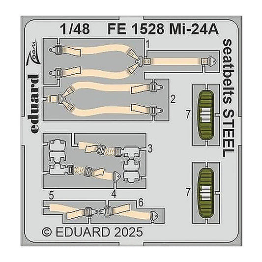 eduard fe1528 1 48 mi 24a seatbelts steel zoom set for trumpeter kit