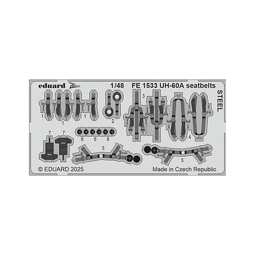 eduard fe1533 1 48 uh 60a seatbelts steel zoom set zoom photo etch set