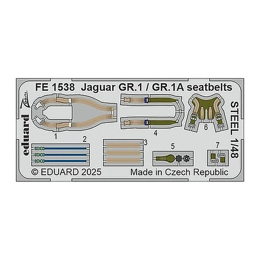 eduard fe1538 1 48 jaguar gr 1 gr 1a seatbelts steel