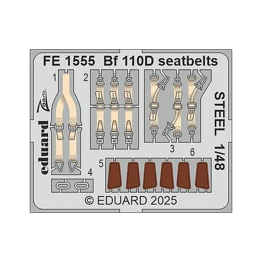 eduard fe1555 1 48 bf 110d seatbelts steel