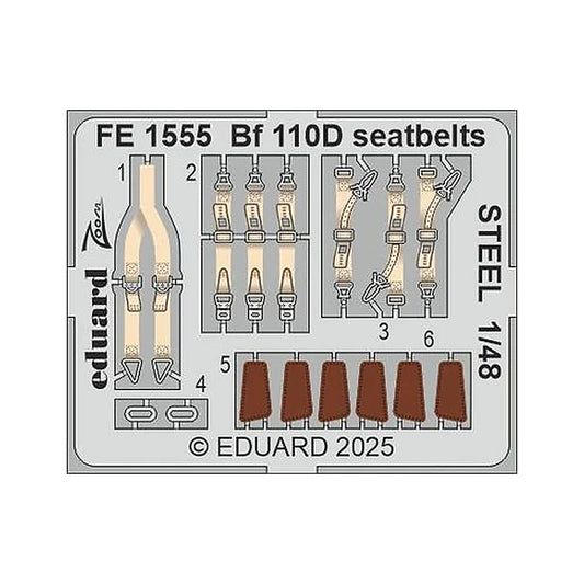 eduard fe1555 1 48 bf 110d seatbelts steel