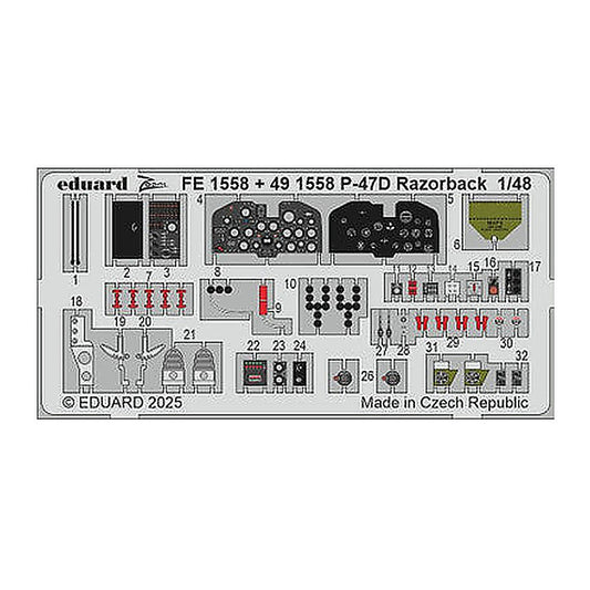 eduard fe1558 1 48 p 47d razorback zoom set for miniart