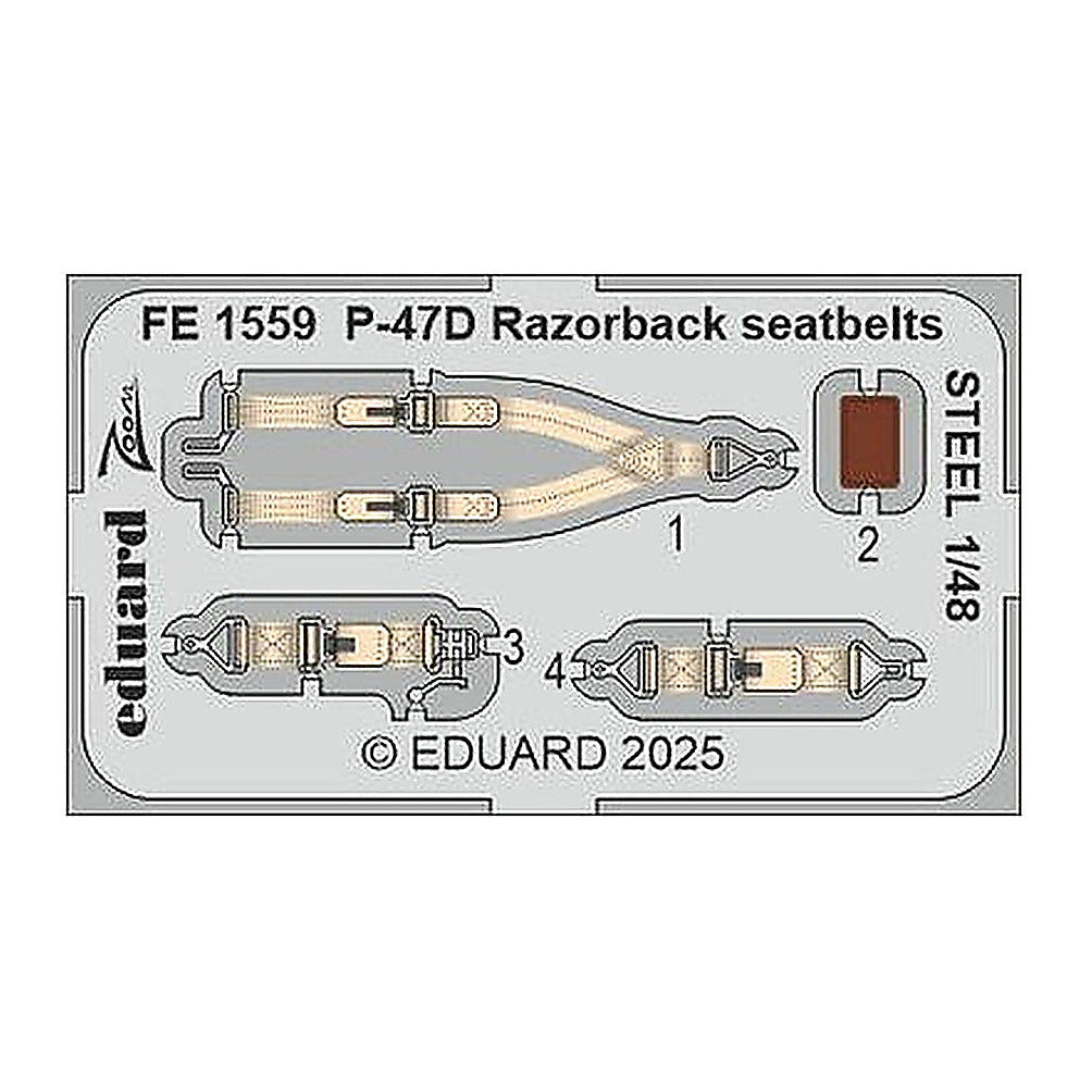 eduard fe1559 1 48 p 47d razorback seatbelts steel zoom set for