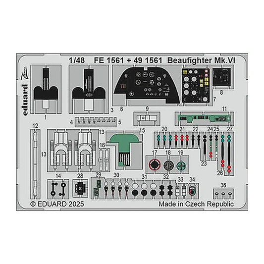 eduard fe1561 1 48 beaufighter mk vi zoom set for revell