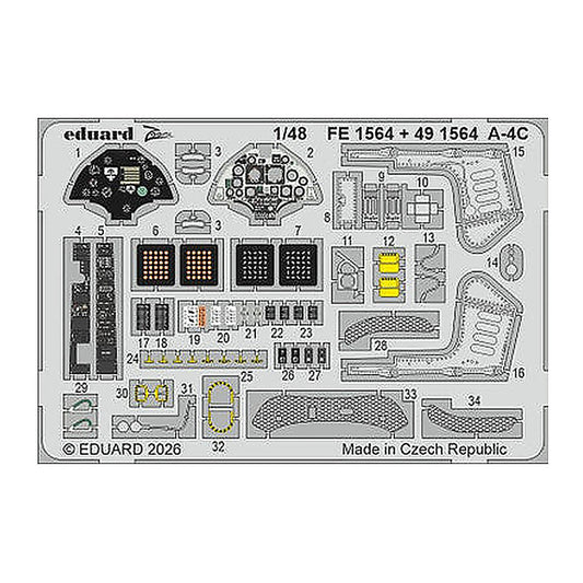 eduard fe1564 1 48 a 4c zoom set for hobby boss zoom photo etch set