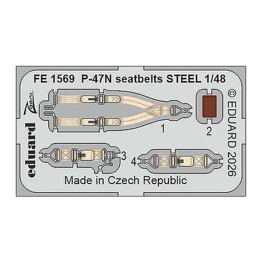 eduard fe1569 1 48 p 47n seatbelts steel zoom set for miniart